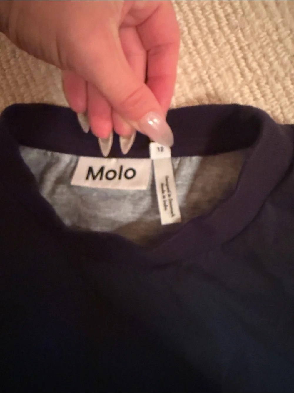 Molo Boys Rame T-Shirt - Navy Blue to White Ombre Wave Tee